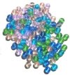 50 6mm Round Transparent Spring Mix Beads